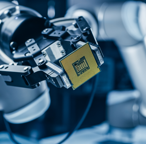 Robot Hand-holding computer chip